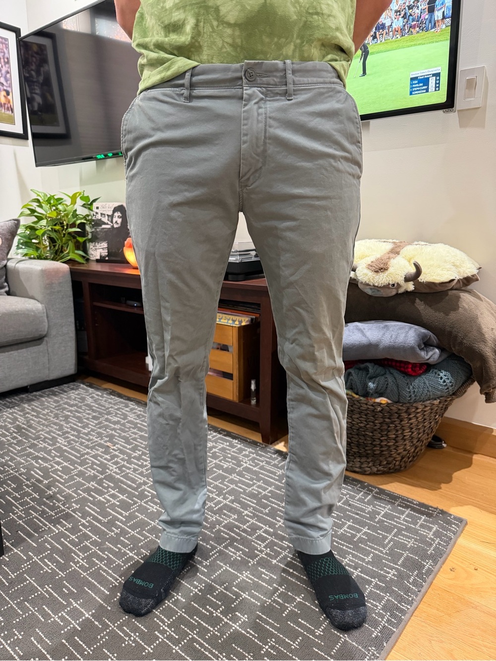 J. Crew Men's Chinos in Light Green-Gray